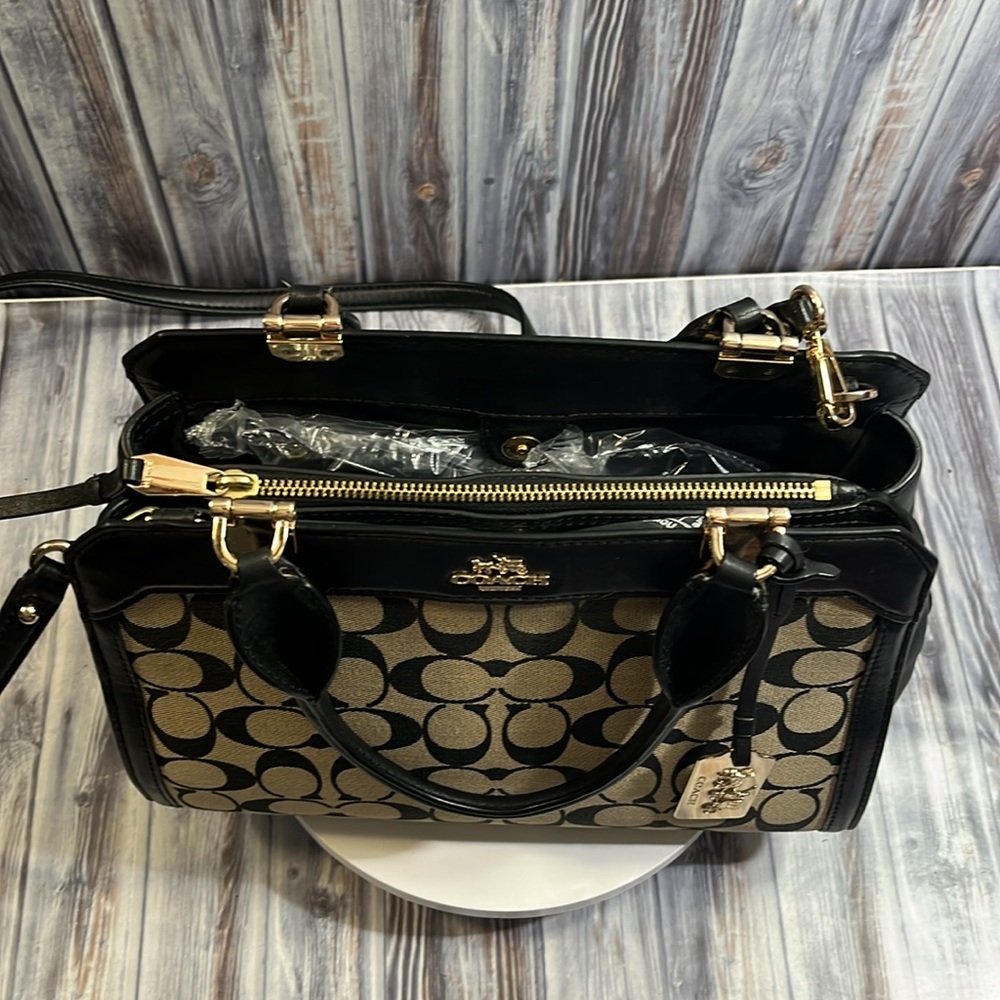COACH SHOULDER BAG/CROSSBODY SIGNATURE CANVAS AND LEATHER. - Picture 8 of 16
